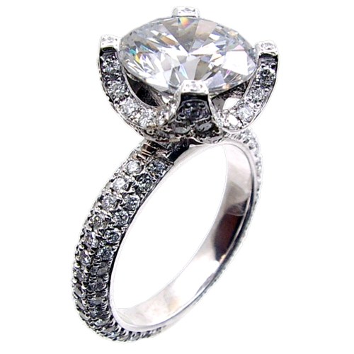 Pave Set Diamond Engagement Ring