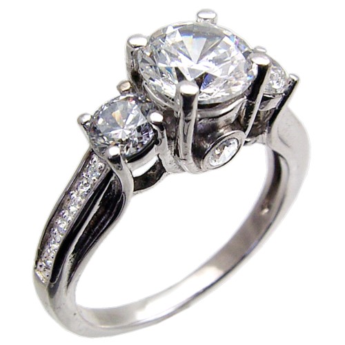 3 Stone Diamond Engagement ring Semi Mount