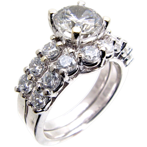 Diamond Engagement Ring Semi Mount and Matching Band