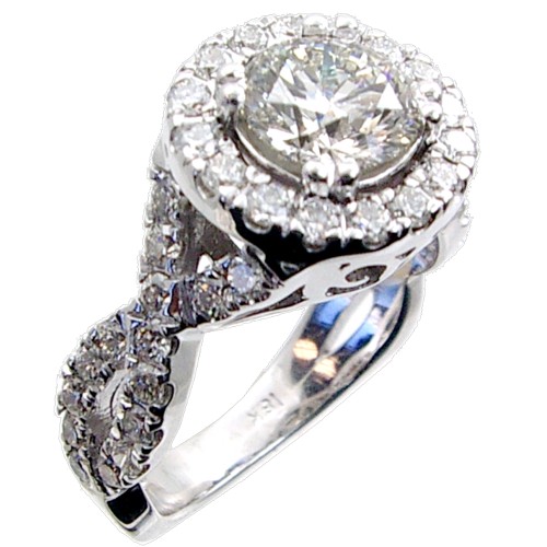 Pave Set Diamond Engagement Ring Semi Mount