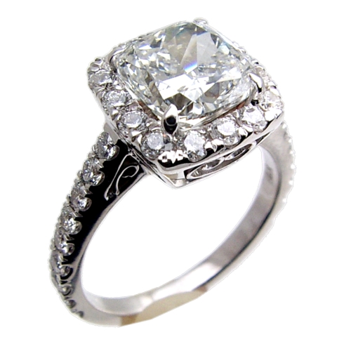 Pave Set Diamond Engagement Ring
