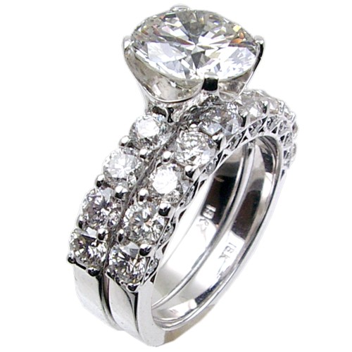 Shared Prong Set Single Row Diamond Engagement Ring Semi Mount