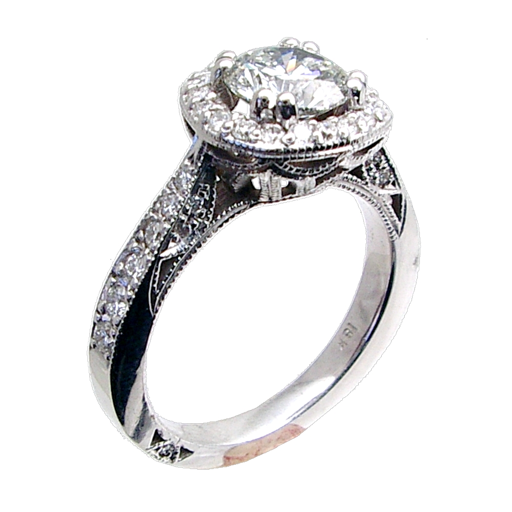 Pave Set Diamond Engagement Ring