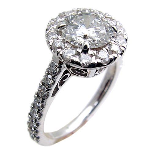 Micro Pave Set Diamond Engagement Ring Semi Mount