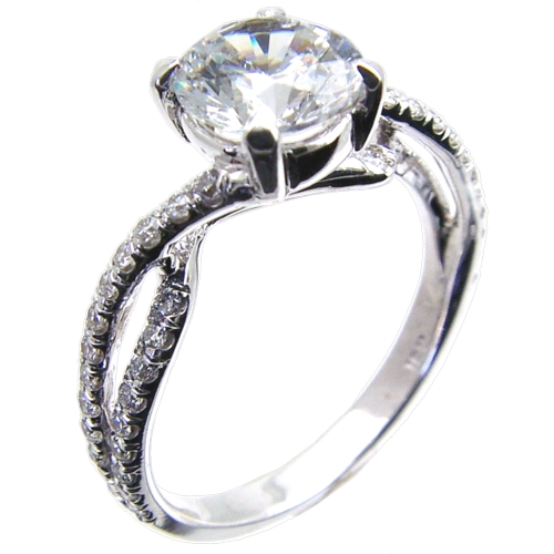 Micro Pave Set Diamond Engagement Ring Semi Mount