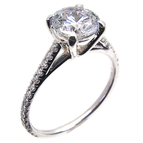 Hand Made Micro Pave Diamond Engagement Ring Semi Mount