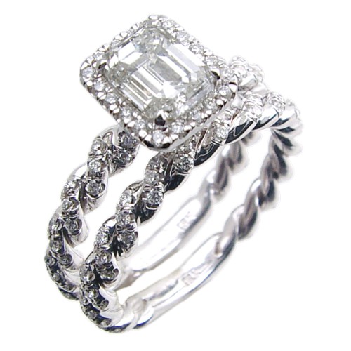 Hand Made Twisted Micro pave Diamond Bridal Set
