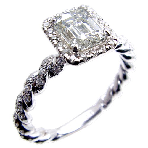 Hand Made Twisted Micro pave Diamond Engagement Ring Semi Mount