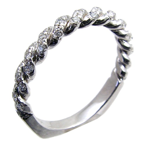 Hand Crafted, Twisted, Square Shank, Micro Pave Diamond Wedding