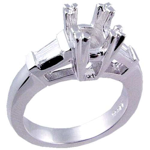 Channel Set Baguette Diamond Engagement Ring Semi Mount