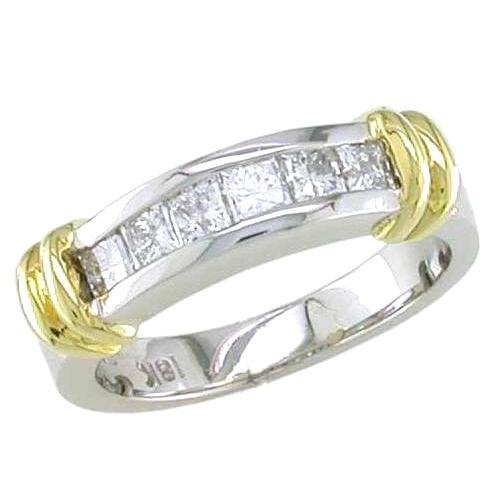 Channel Set Princess Cut Diamond Wedding Ring