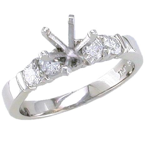 Prongg Set Round Diamond Engagement Ring Semi Mount