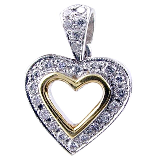 Pave Set Diamond Heart Pendant