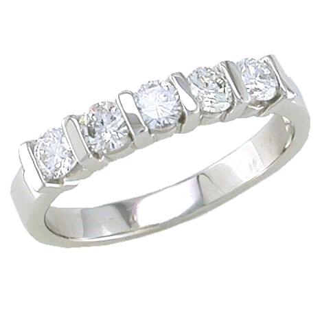 Channel Set Round Diamond Wedding Ring