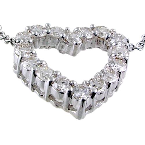 Prong Set Diamond Heart Necklace