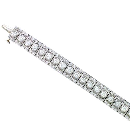 Bezel Set, Pave Set Diamond Tennis Bracelet
