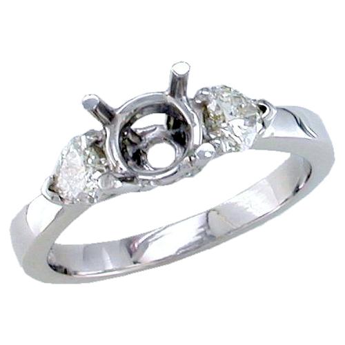 Pron Set Heart Shaped Diamond Engagement ring Semi Mount