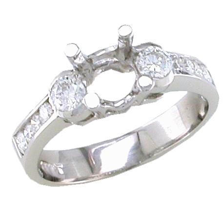Channel Set/Bezel Set Round Diamond Engagement Ring Semi Mount