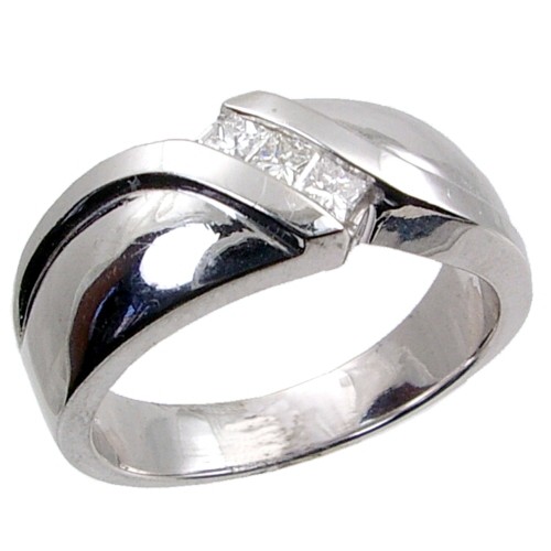 Channel Set P/C Diamond Mens Ring