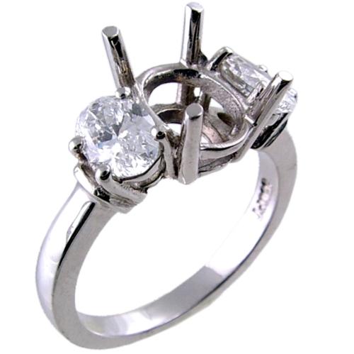 Prong Set Oval Diamond Engagement Ring Semi Mount