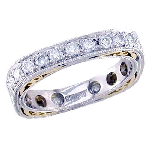 Square Shape Pave Set Diamond Eternity Ring