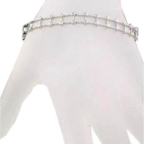 Two Row Bezel Set Diamond Bracelet