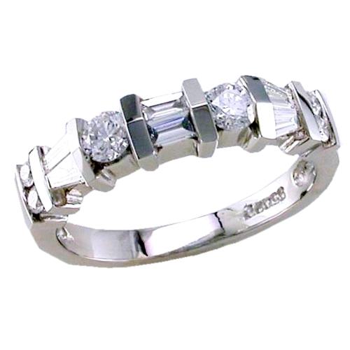 Channel Set Round, Bagguette Diamond Wedding Ring