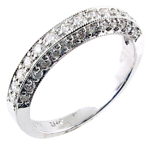Pave Set Round Diamond Wedding Ring