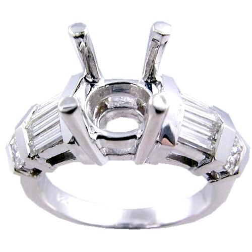 Channel Set Baguette/Princess Cut Diamond Engagement Ring Semi M