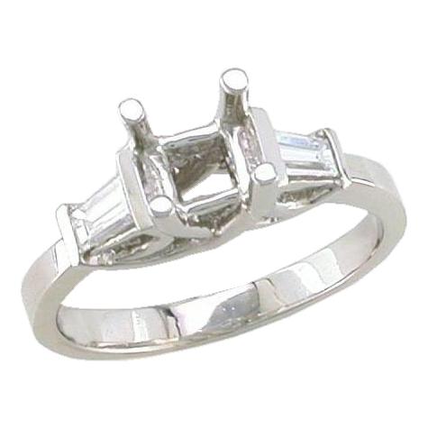 Channel Set Baguette Diamond Engagement Ring Semi Mount