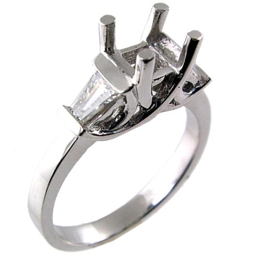 Channel Set Baguette Diamond Engagement Ring Semi Mount