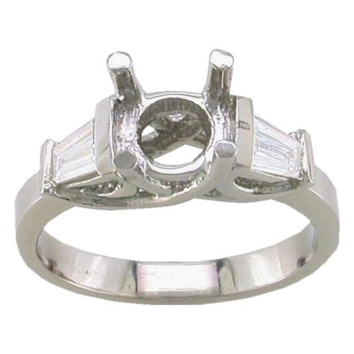 Channel Set Baguette Diamond Engagement Ring Semi Mount