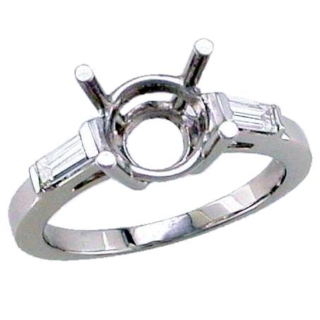 Channel Set Baguette Diamond Engagement Ring Semi Mount