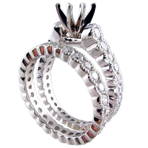 Eternity Style, Bezel Set Diamond Bridal Set (Semi Mount)
