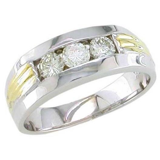 Mens Channel Set Round Diamond Ring