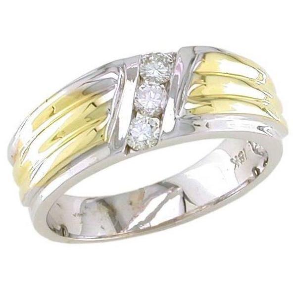 Mens Channel Set Round Diamond Ring