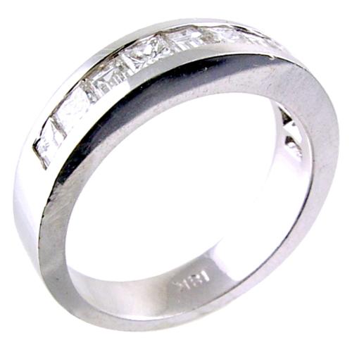 Channel Set Princess Cut, Baguette Wedding Ring