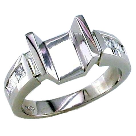 Channel Set Princess Cut Diamond Engagement Ring