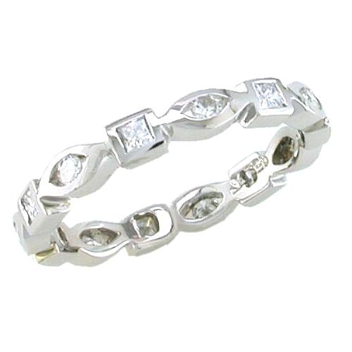 Bezel Set Round, Princess Cut Diamond Eternity Ring