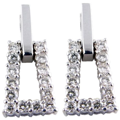 Prong Set Dangling Diamond Earrings