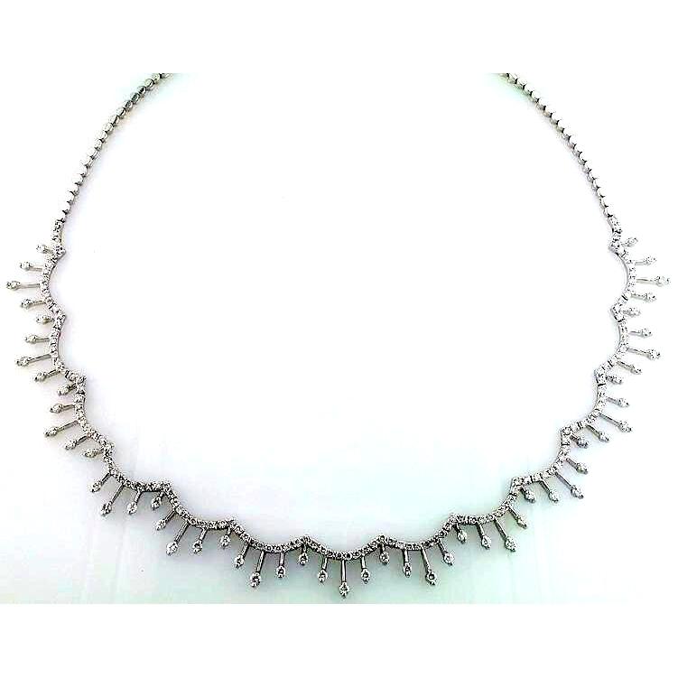 Pave/Prong Set Diamond Necklace
