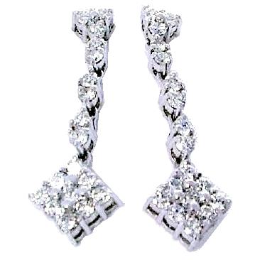 Prong Set Dangling Diamond Earrings