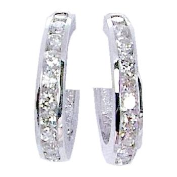 Channel Set Diamond Hugggies Earrings