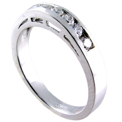 Channel Set Round Diamond Wedding Ring