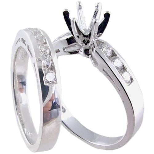 Channel Set Round Diamond Bridal Set (Semi Mount)
