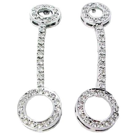 Prong/Channel Set Dangling Diamond Earrings