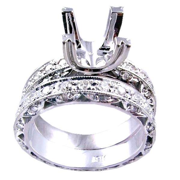 Eternity Style Pave Set Diamond Bridal Set (Semi Mount)