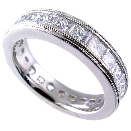 Channel Set Princess Cut Diamond Eternity Ring