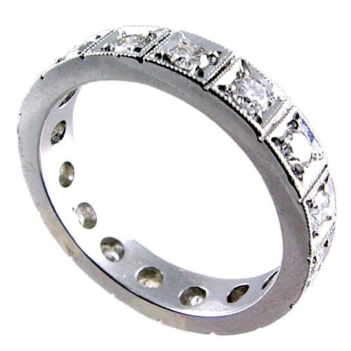 Illusion Set Round Diamond Eternity Ring