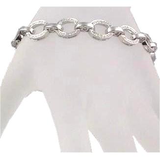 Pave Set Diamond, Oval Link Bracelet